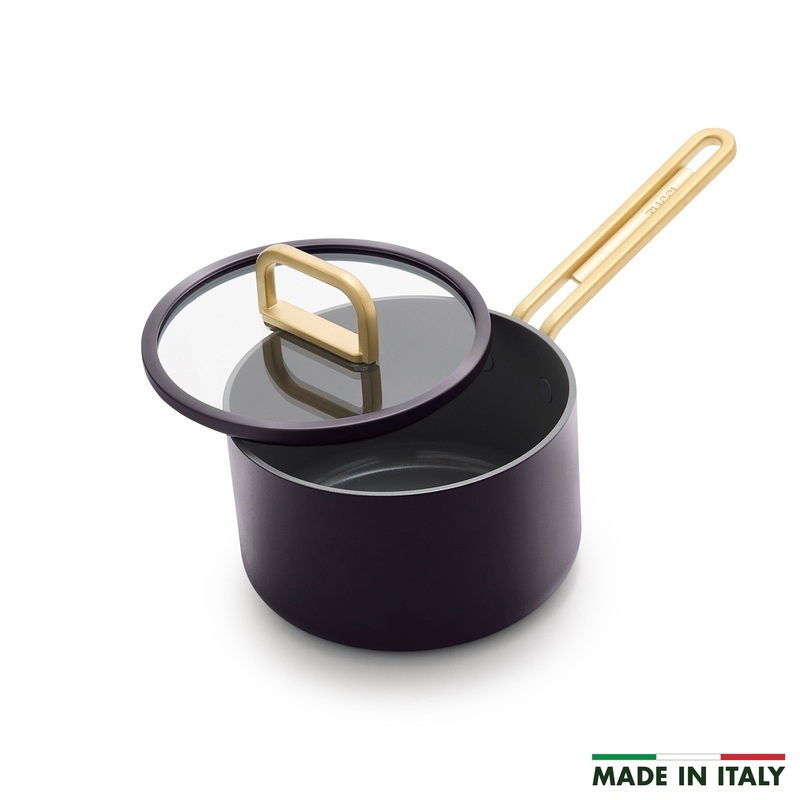 Stanley Tucci Ceramic Nonstick 2-Quart Saucepan with Lid | Calabrian Fig