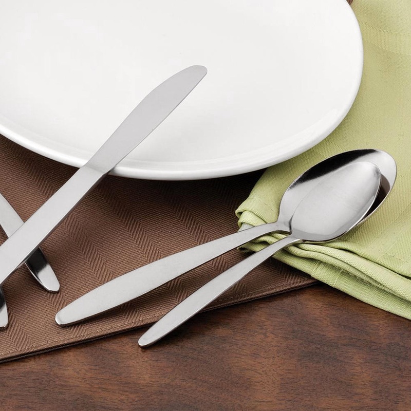 Walco 3303 Streamline 8 3/4″ 18/0 Heavy Weight Stainless Steel Serving Spoon – 12/Pack