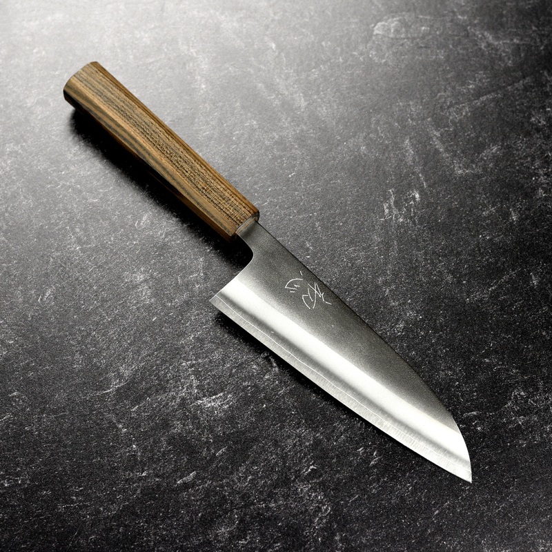 Yoshikane SKD Nashiji Stainless Clad 6.5″ Santoku