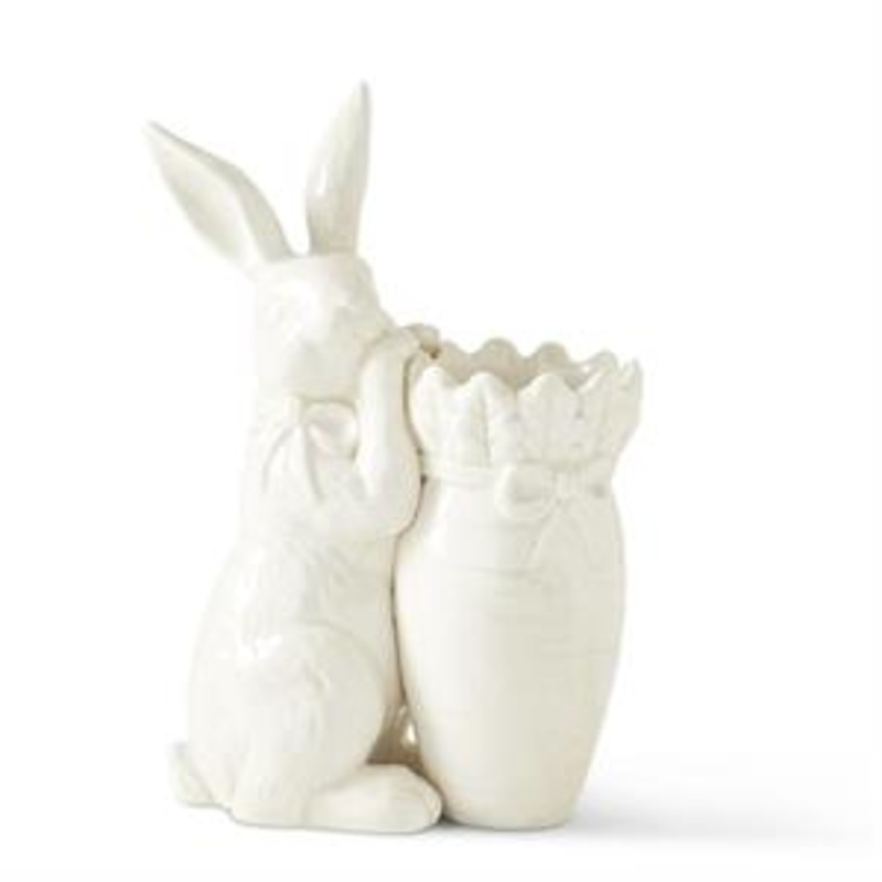 9″ Antiqued White Dolomite Carrot Vase