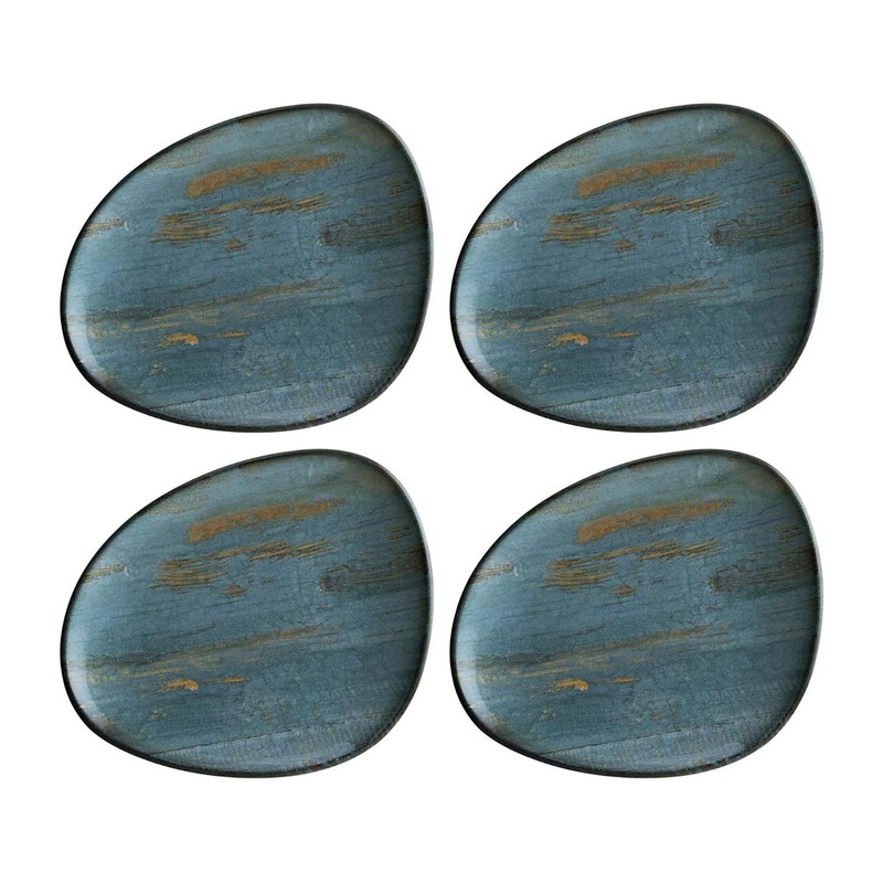 Madera 7.5″ x 6″ Organic Decorated Porcelain Plate (Set of 4)
