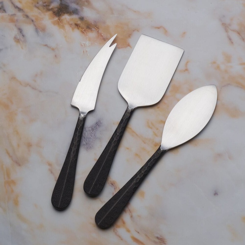 Sable Black 3 Piece Cheese Set