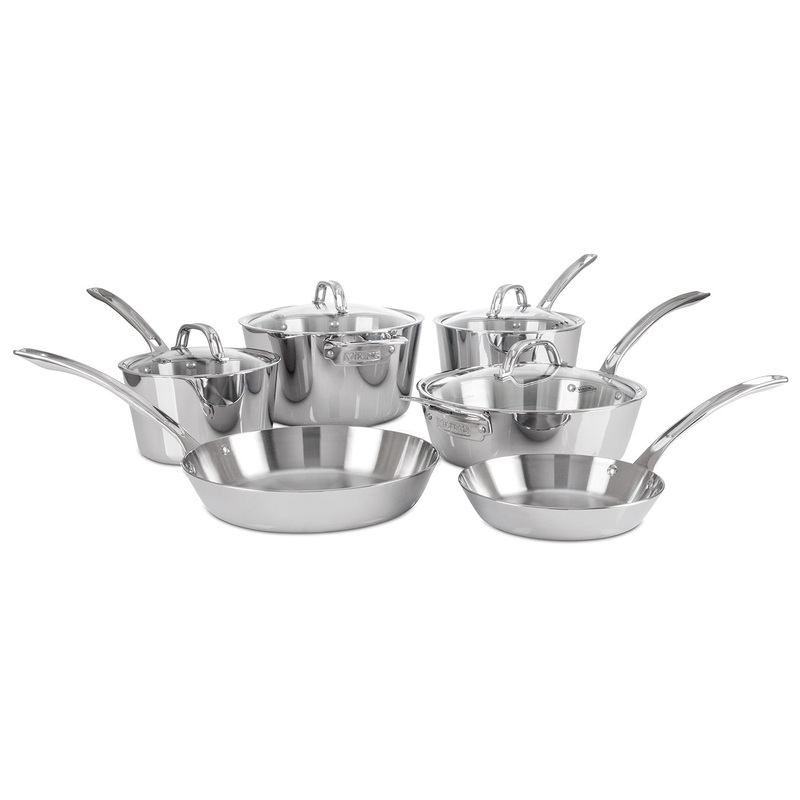 Viking Contemporary 3-Ply Stainless Steel 10 Piece Cookware Set