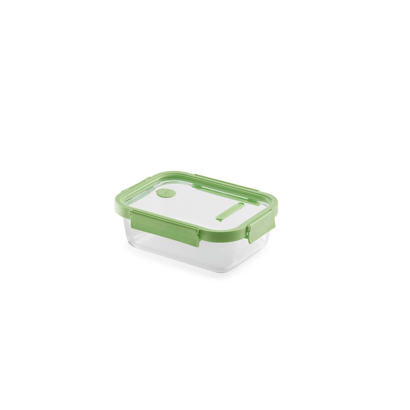 Lekue 100% Airtight Rectangular Glass Food Storage Container, 51 oz