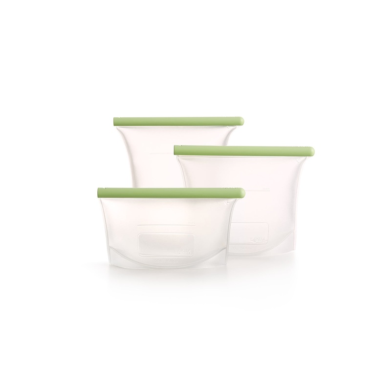 Lekue Silicone Reusable Bags, Airtight for Sous Vide Cooking & Storage, Set of 3