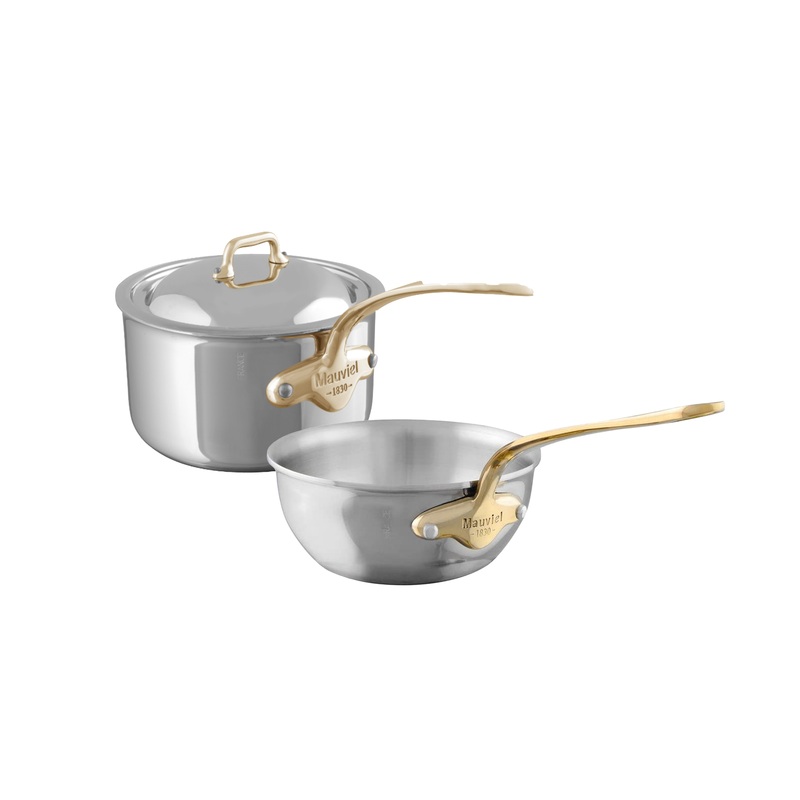 Mauviel M’COOK B 5-Ply 3-Piece Cookware Set With Brass Handle