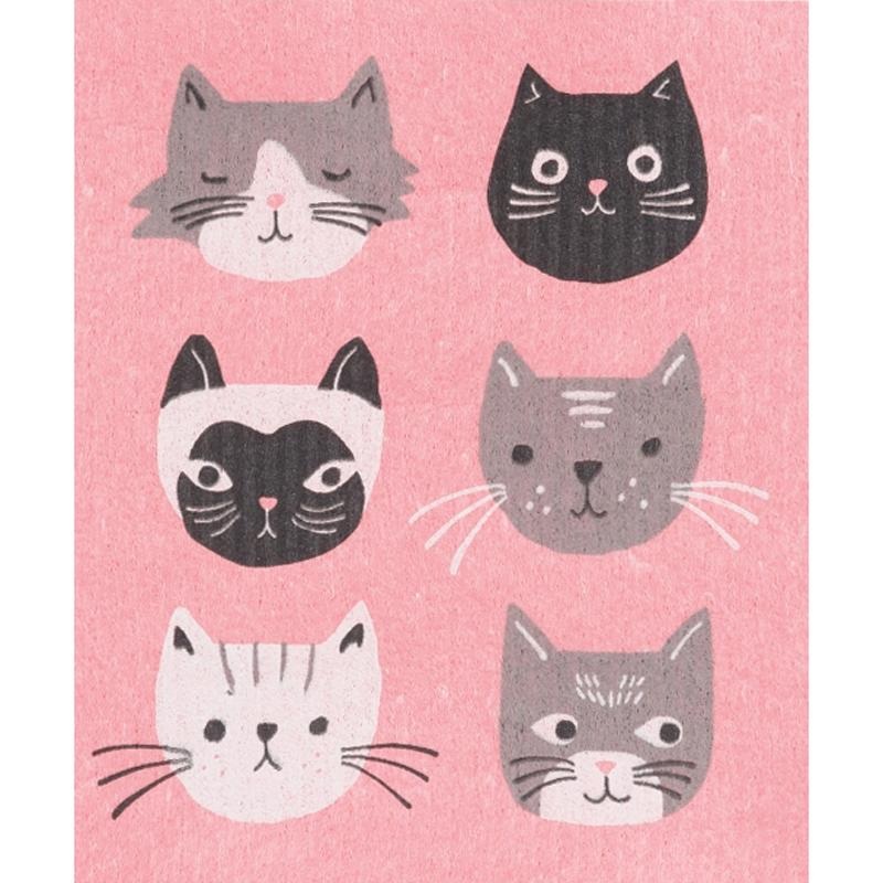 Swedish Dish Cloth 8×6.5″ Cats Meow