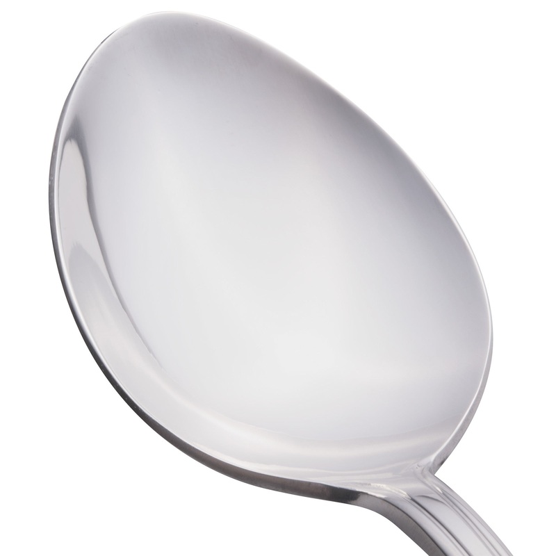 World Tableware 888 003 Masterpiece 8 1/2″ 18/0 Stainless Steel Heavy Weight Tablespoon / Serving Spoon – 12/Pack