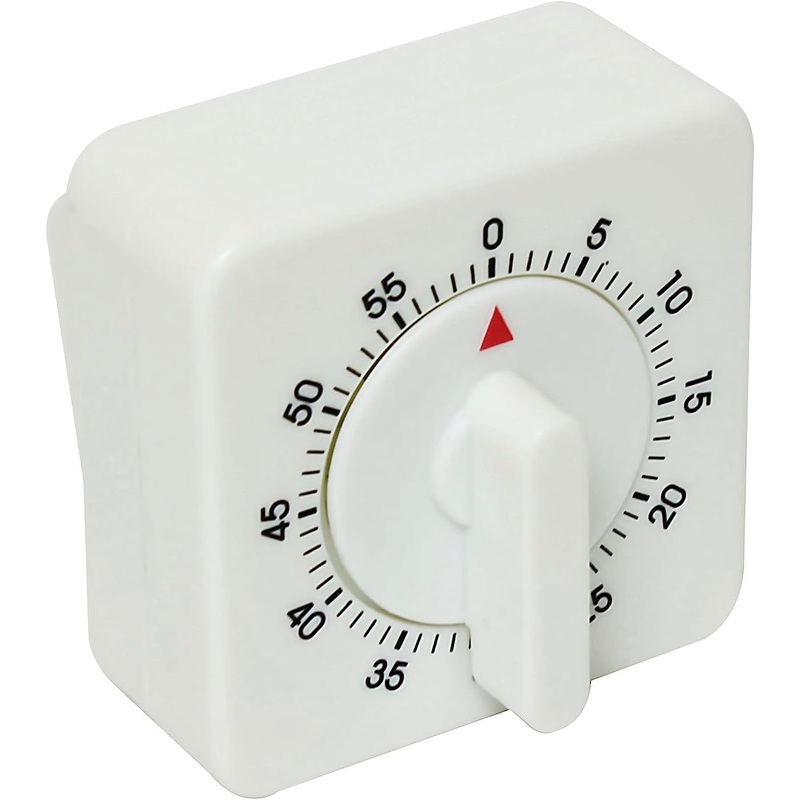 60 Minute Mechanical Dial Kitchen Timer White Color – Visual Kitchen Cooking Timer Clock Manual Countdown Timer Study Tool for Classroom Home Study and Cooking