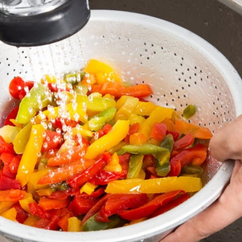 Aluminum Colander with tapered edge – Kitchen Strainer Sieve Wash Vegetables and Fruits Spaghetti Noodles Salads Drain Cooked Pasta Home Kitchen Essential