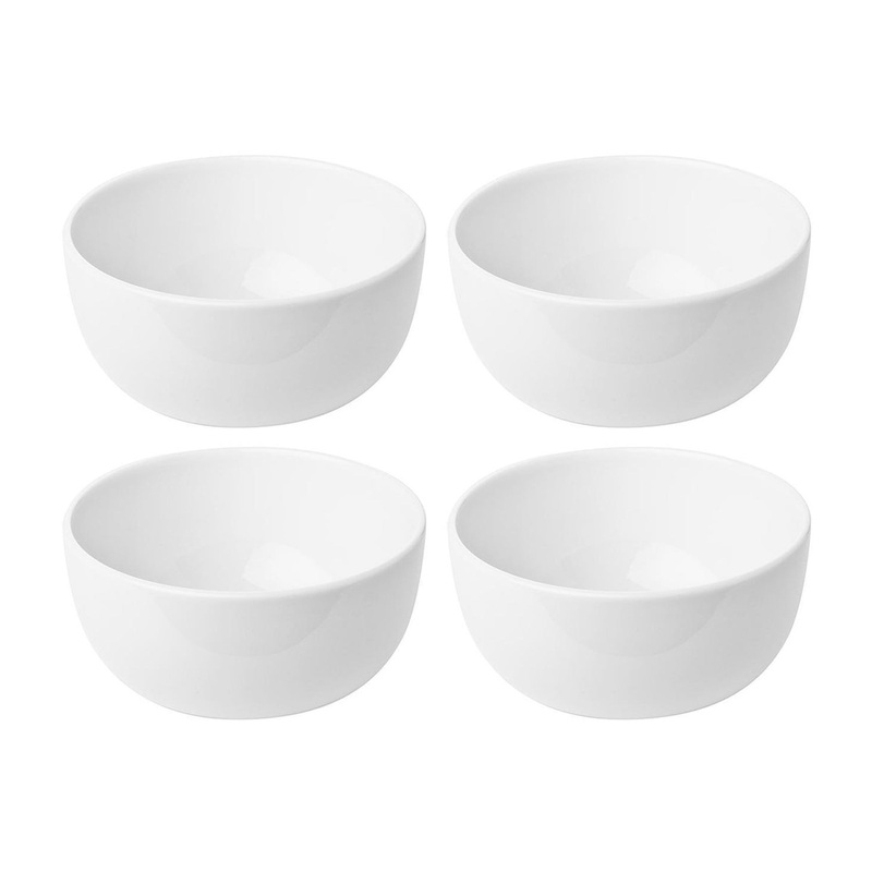 Porcelain Santa Monica dia.4.25″ h:2″ 8 oz. Round White Porcelain Bowl (Set of 4)