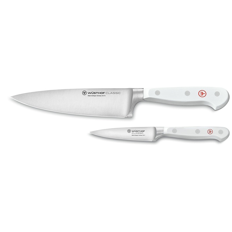 Wusthof Classic White Two Piece Prep Set, 3.5 Inch Paring & 6 Inch Chef’s Knife