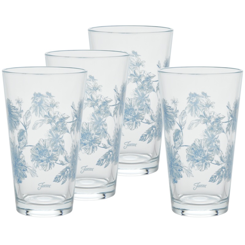 Botanical Floral 16 oz. Cooler Glass – Set of 4