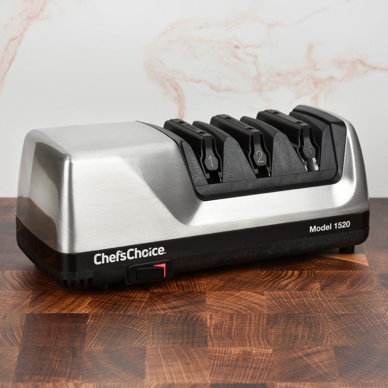 Chef’s Choice 3 Stage Brushed Metal Model 1520 Electric Angle Select Knife Sharpener