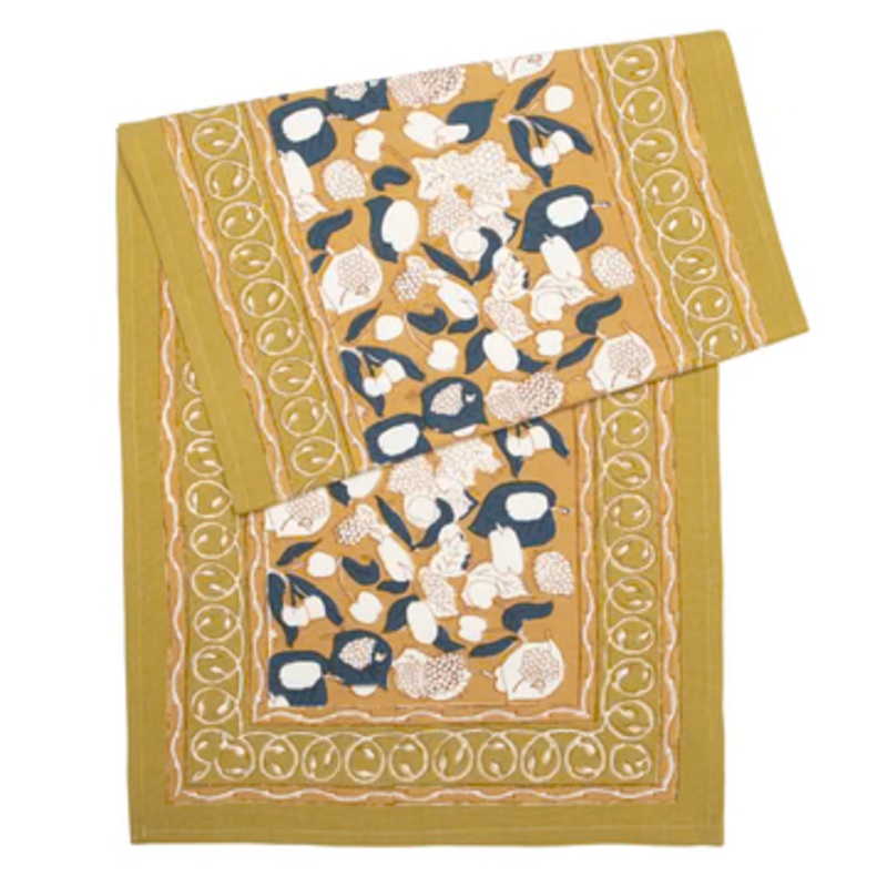 Couleur Nature Forest Harvest Runner Mustard & Blue 16×90