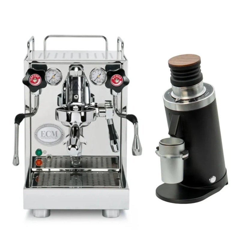 ECM Mechanika VI Slim Espresso Machine with DF64 Gen 2 Grinder with DLC Burrs (Black) Bundle