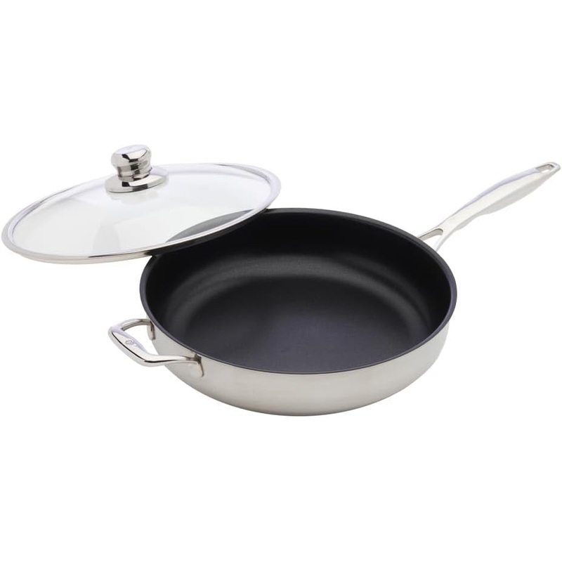 Swiss Diamond – 5.3 Qt. Nonstick Clad Induction Saute Pan w/Glass Lid & Stainless Steel Handle