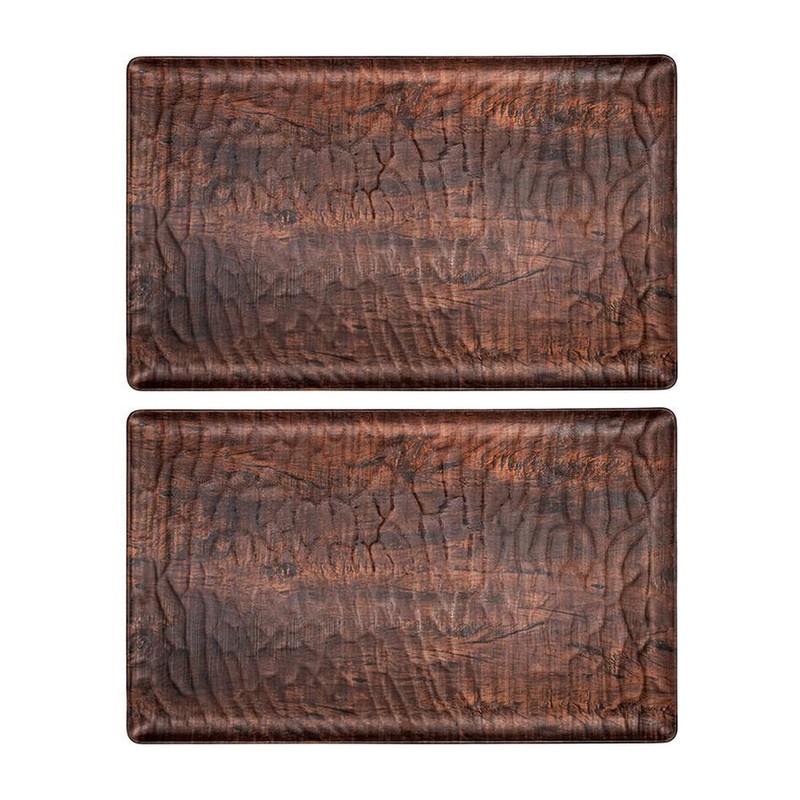 Turgla Composite 10.5″ x 6.5″ Rectangular Brown Composite Plate (Set of 2)