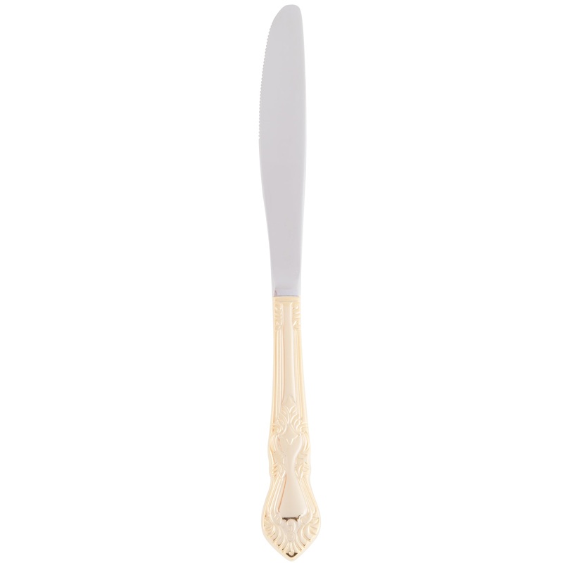 10 Strawberry Street CRWNGLD-DK Crown Royal 8 1/2″ Gold Plated 18/0 Heavy Weight Stainless Steel Dinner Knife – 12/Pack