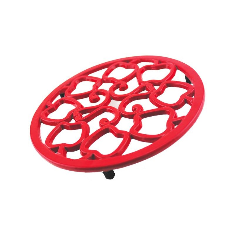 BergHOFF Neo Cast Iron Apple Trivet 7.5″, Red