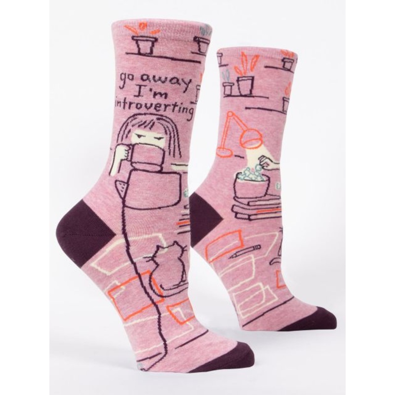 Blue Q Women’s Crew Socks – Go Away I’m Introverting