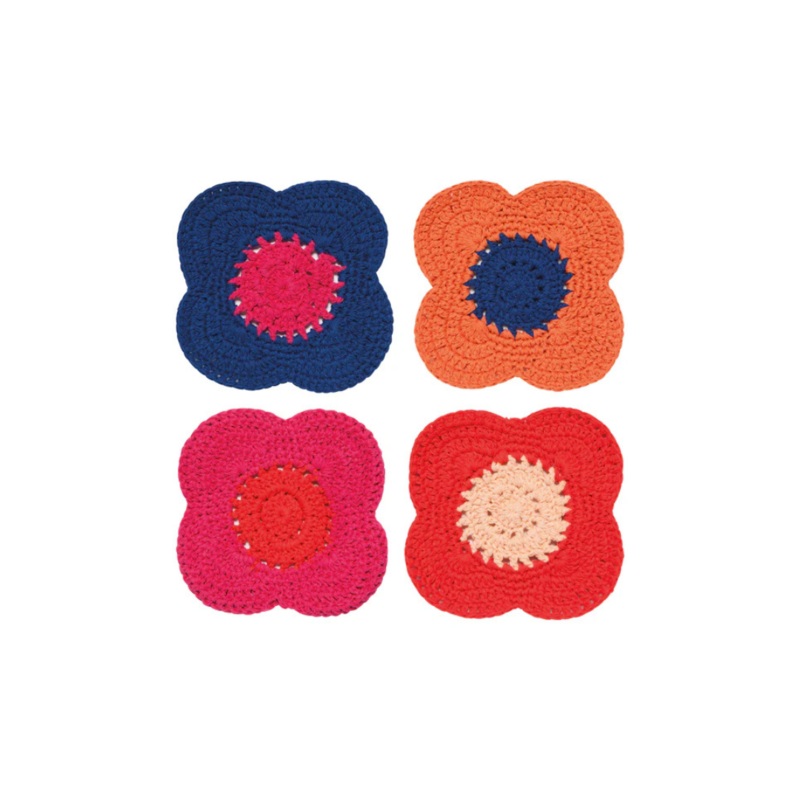 Crocheted Coasters (4 Piece Set) – Poppy