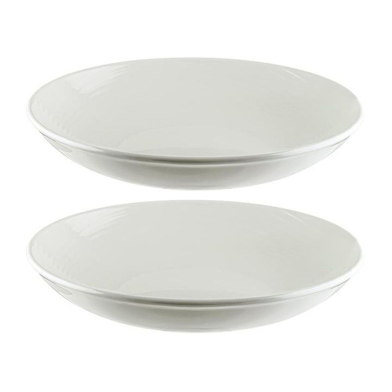 Loop dia.10″ h:2″ 44 oz. Round Warm White Porcelain Bowl (Set of 2)
