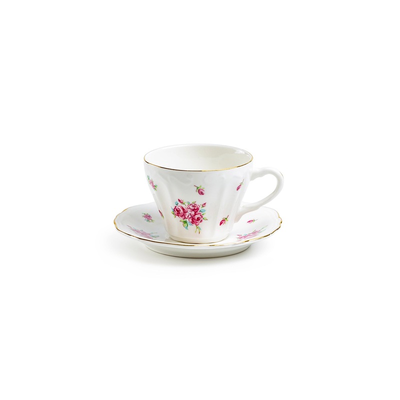 Rose Bud Fine Porcelain Mini Tea Cup and Saucer