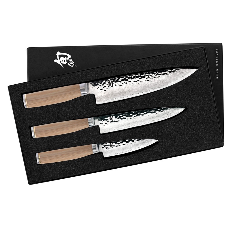 Shun Premier Blonde 3 Piece Essential Knife Set – Paring, Utility, Chef’s
