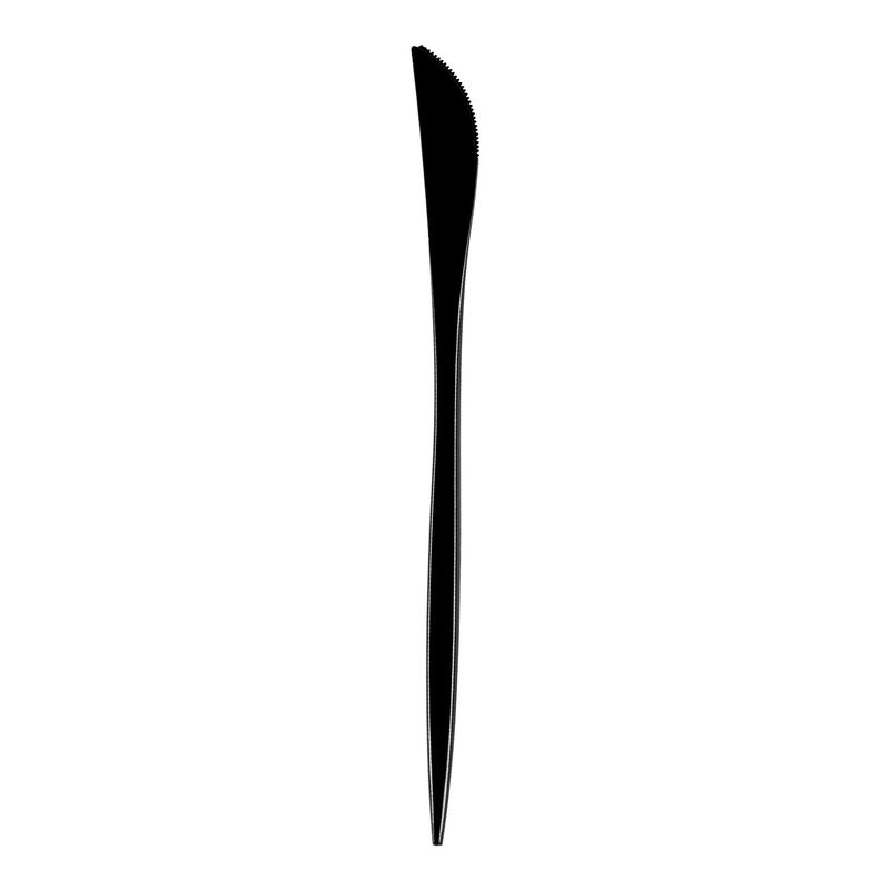 Solid Black Moderno Disposable Plastic Dinner Knives