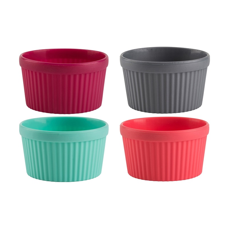 Trudeau Silicone Baking Ramekins, Set of 4, Assorted Colors