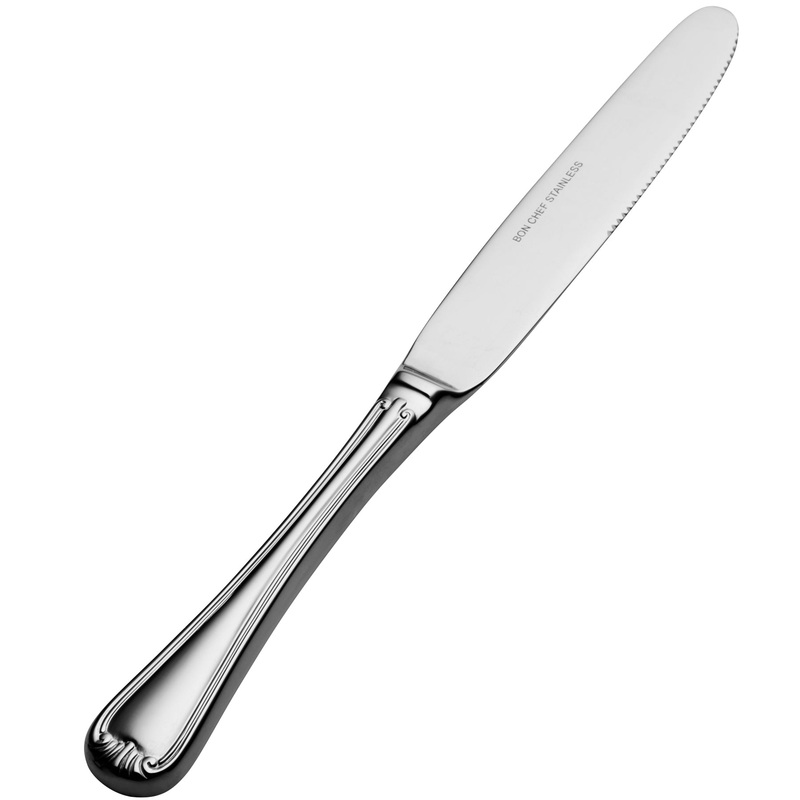 Bon Chef S914 Renoir 9 5/8″ 13/0 Extra Heavy Weight Stainless Steel Hollow Handle European Dinner Knife – 12/Pack