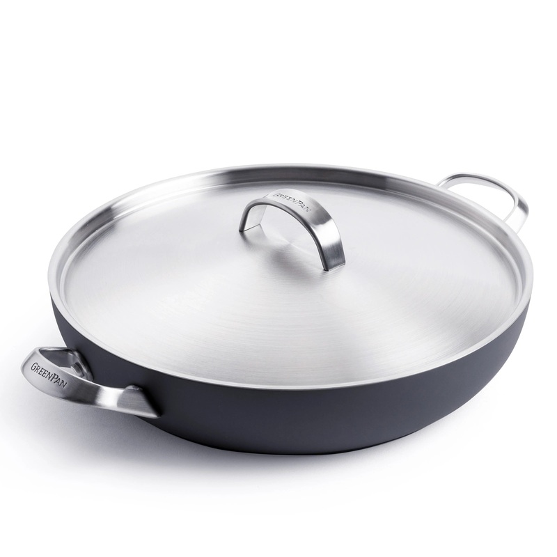 Greenpan Paris Pro 11-Inch Covered Everyday Pan with Handles, Black