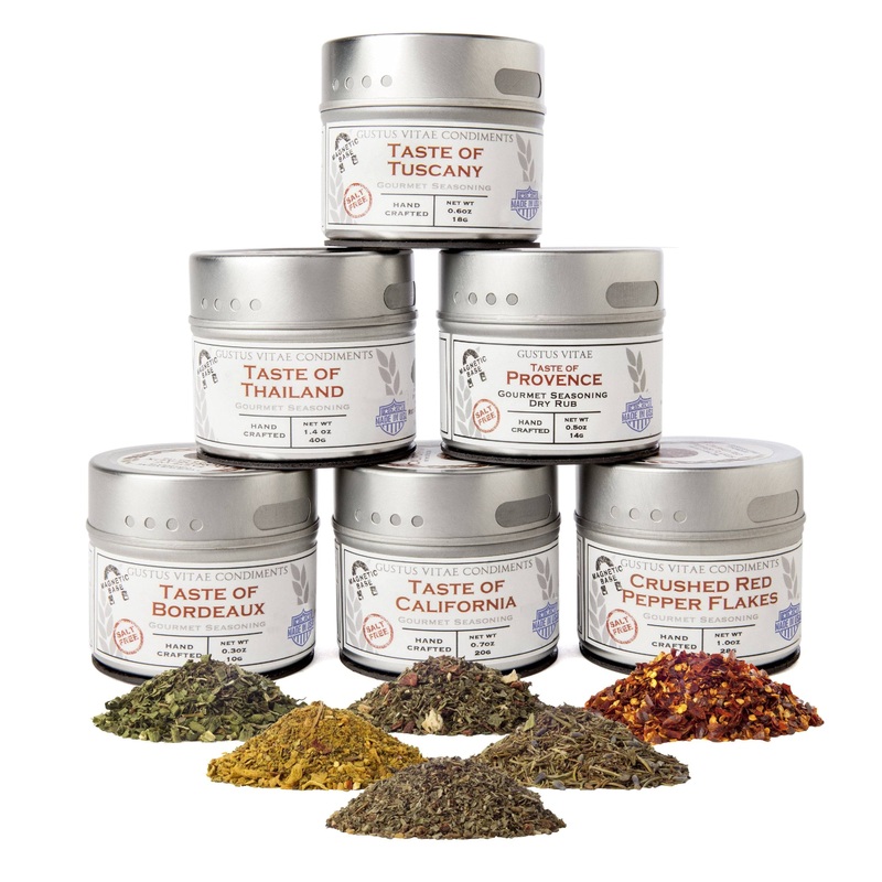 Salt-Free Seasoning Gift Collection – 6 Tins by Gustus Vitae