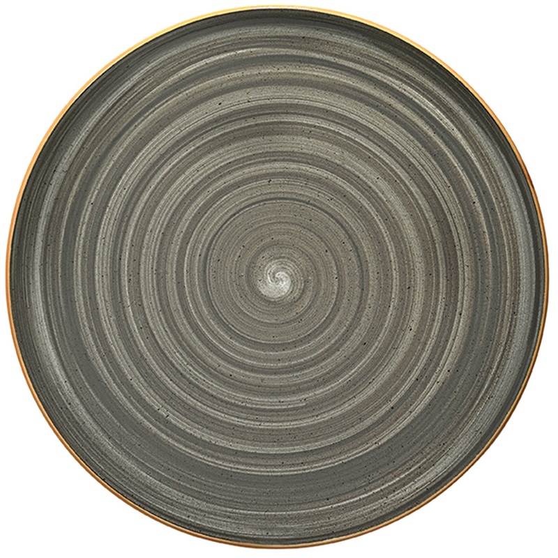 Space dia.12.75″ Round Grey Porcelain Plate