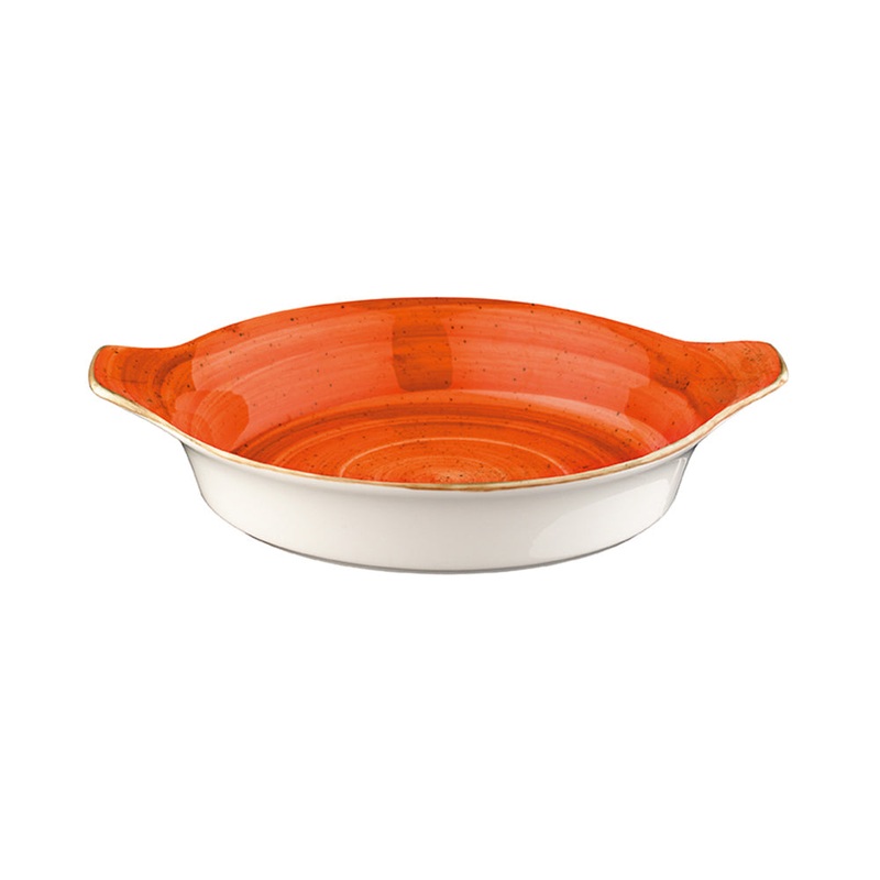 Terracota dia.9.75″ h:1.75″ 25 oz. Round Terracotta Porcelain Oven Dish