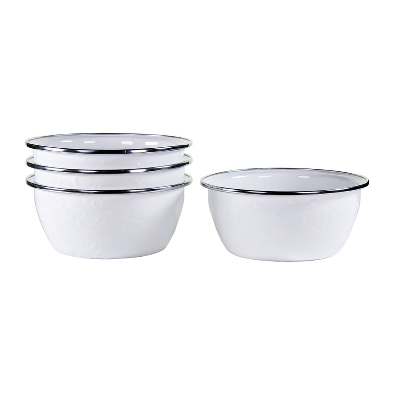 White Solid Salad Bowls – Set of 4, White