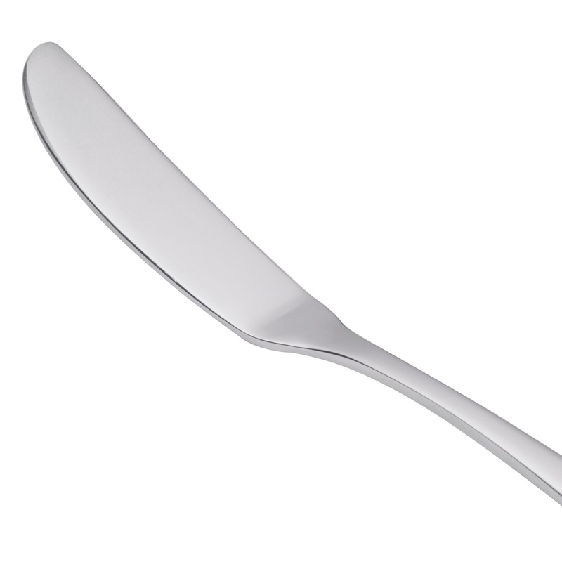 World Tableware 213 053 Baguette 6 5/8″ 18/0 Stainless Steel Heavy Weight Flat Handle Butter Knife / Spreader – 12/Pack