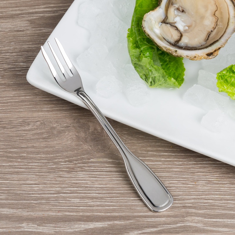 Acopa Saxton 5 5/8″ 18/0 Stainless Steel Heavy Weight Oyster / Appetizer / Cocktail Fork – 12/Pack