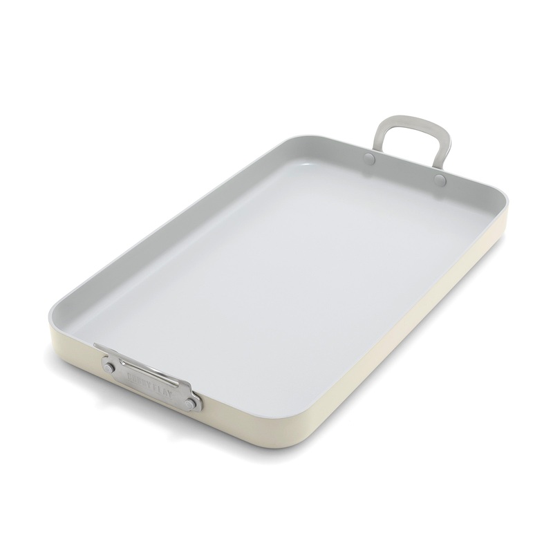 Bobby Flay by GreenPan Professional Ceramic Nonstick 18″ x 11″ Double Burner Griddle | Cream