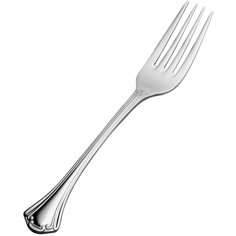 Bon Chef S2105 Breeze 7 3/4″ 18/10 Stainless Steel Extra Heavy Weight Dinner Fork – 12/Pack