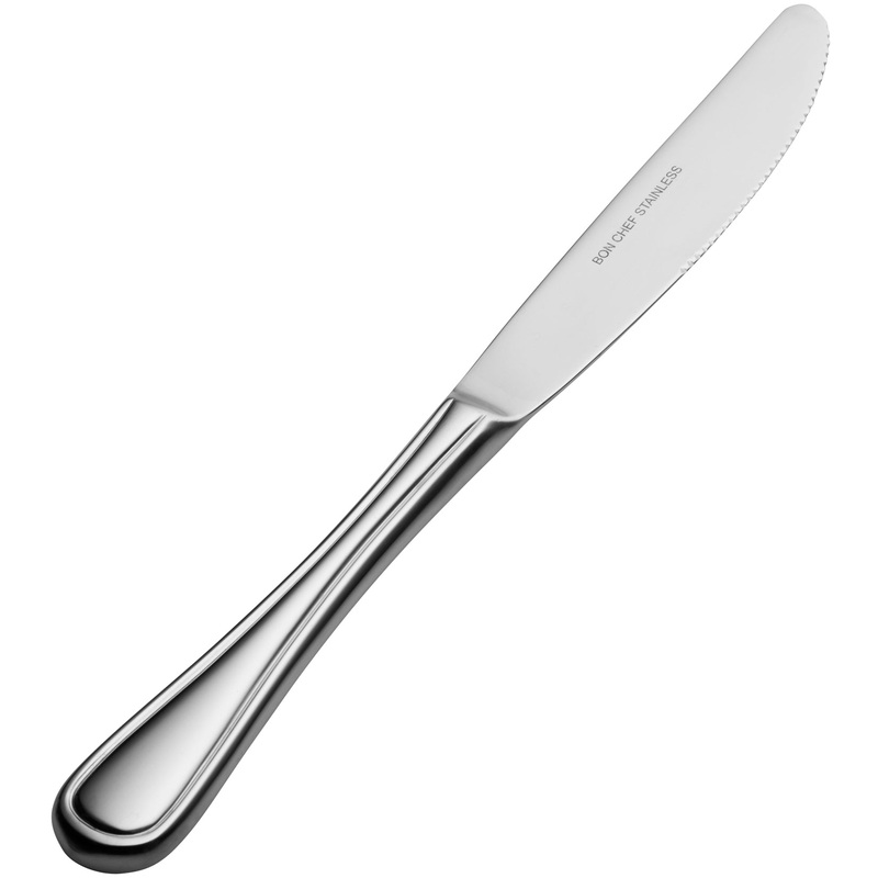 Bon Chef S309 Tuscany 8 7/8″ 13/0 Stainless Steel Extra Heavy Hollow Handle Dinner Knife – 12/Pack