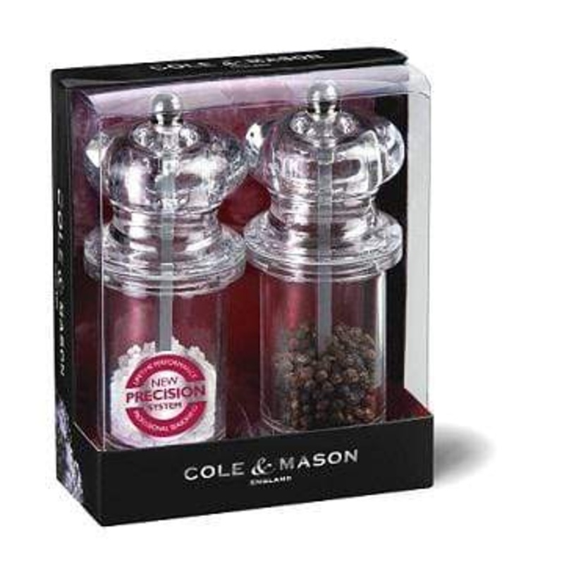 Cole & Mason Acrylic 5.5in Salt & Pepper Mill Set