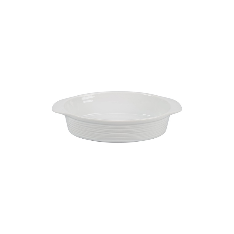 Fluted Oval Au Gratin Dish w/ Handle