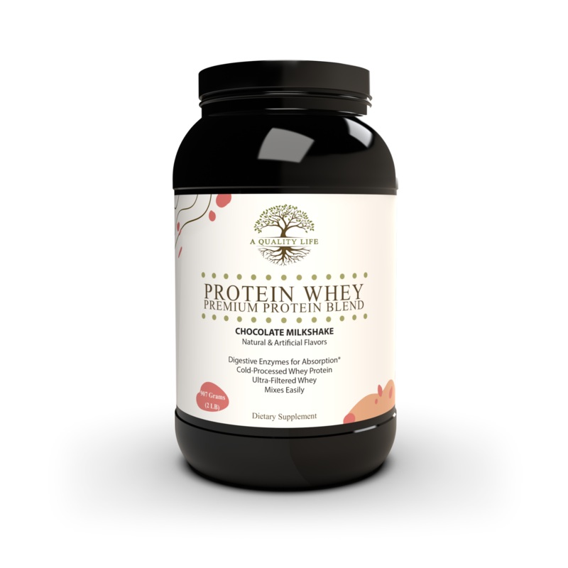Protein Whey Premium Protein Blend Chocolate Milkshake by A Quality Life Nutrition