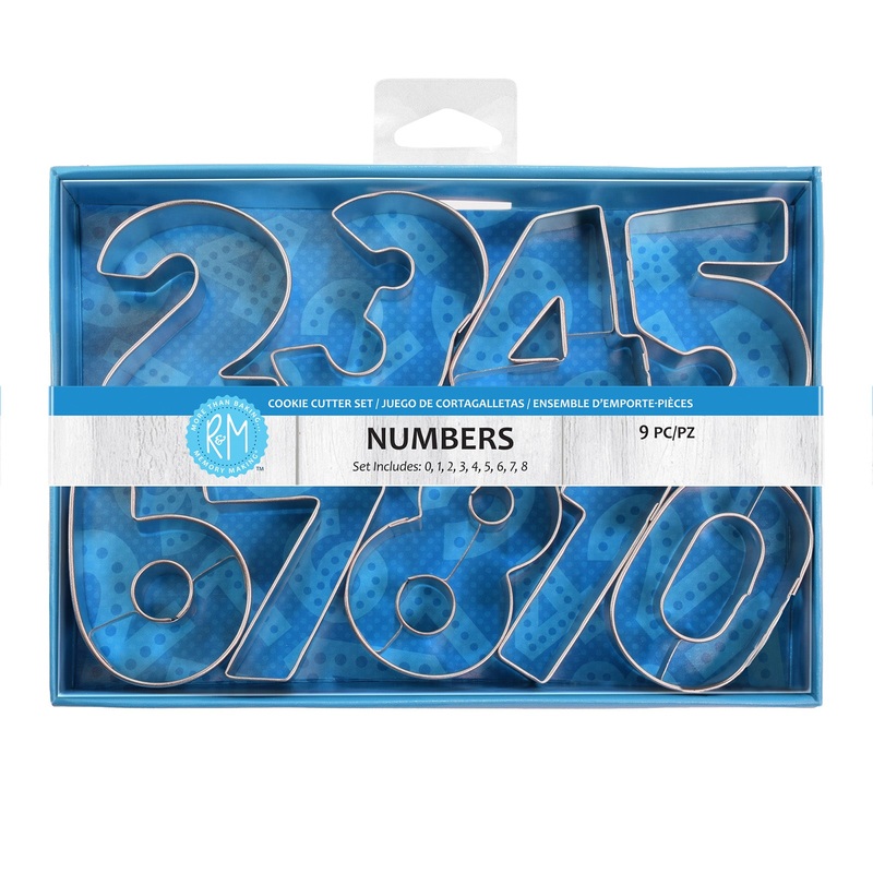 R&M International 2.5 Inch Numbers Cookie Cutters, Set of 9