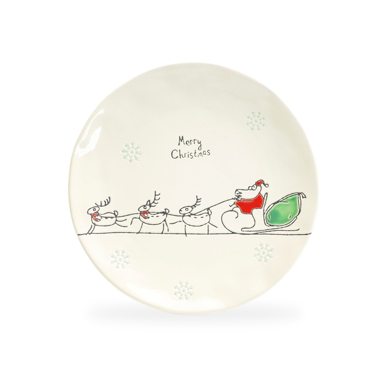 Santas Sleigh Ride Dessert Plate