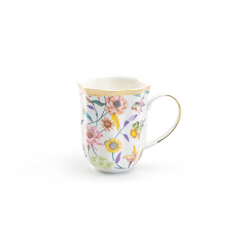 Spring Flowers Fine Porcelain Scallop Mug