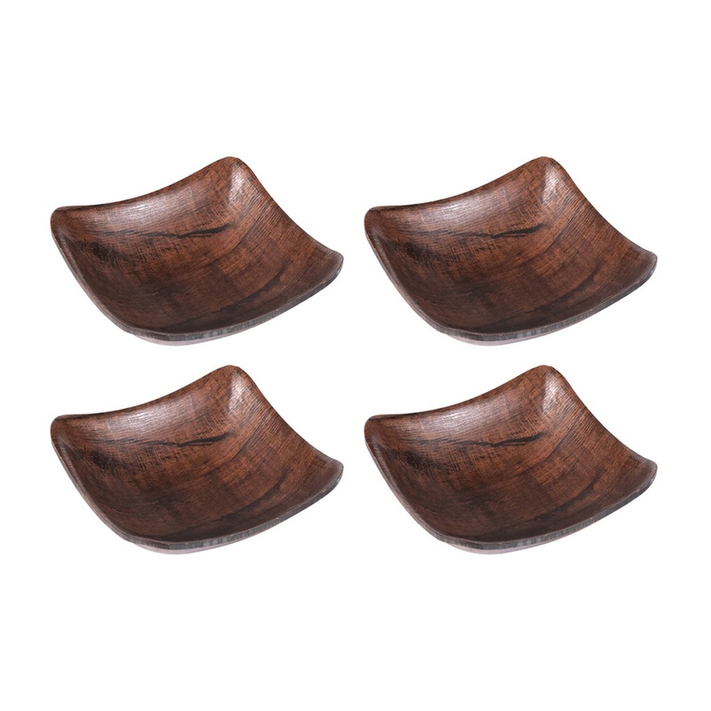 Turgla Composite 4.75″ x 4.75″ x h:1.5″ 7 oz. Square Brown Composite Bowl (Set of 4)