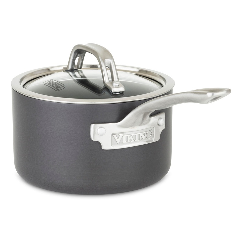 Viking Hard Anodized Nonstick 2 Quart Saucepan with Lid, Black